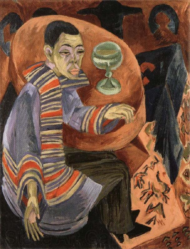 Ernst Ludwig Kirchner The Drinker or Self-Portrait as a Drunkard